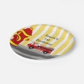 Assiettes En Carton Fête d'anniversaire de camion d'incendie (Angle)