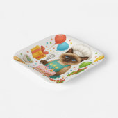 Assiettes En Carton Fête d'anniversaire de chat sur le thème du gâteau (Angulaire)