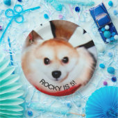 Assiettes En Carton Fête d'anniversaire de chien photo personnalisée (Fête)