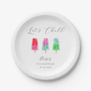 Assiettes En Carton Fête d'anniversaire de Chill Colorful Popsicles