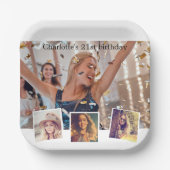 Assiettes En Carton Fête d'anniversaire de collage photo (Recto)