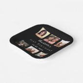 Assiettes En Carton Fête d'anniversaire de collage photo noir (Angulaire)