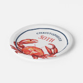 Assiettes En Carton Fête d'anniversaire de crabe d'été 30ème (Angle)