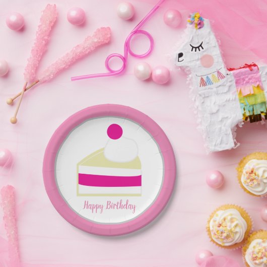 Assiettes En Carton Fête d'anniversaire de Cream Cake (Fête)