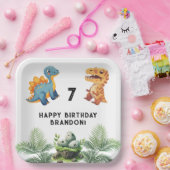 Assiettes En Carton Fête d'anniversaire de Dinasaur Kid (Fête)