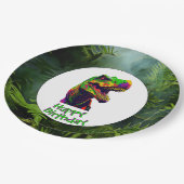 Assiettes En Carton Fête d'anniversaire de Dino-Mite (Angle)