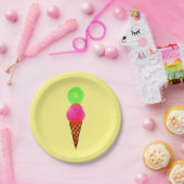 Assiettes En Carton fête d'anniversaire de fille à la crème glacée col (Fête)