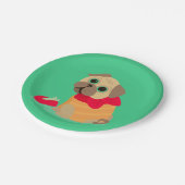 Assiettes En Carton fête d'anniversaire de fille carlin mignonne (Angle)