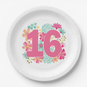 Assiettes En Carton Fête d'anniversaire de filles du bonbon 16 à