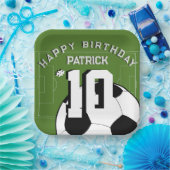 Assiettes En Carton Fête d'anniversaire de football bannière personnal (Fête)