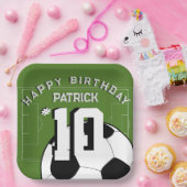 Assiettes En Carton Fête d'anniversaire de football bannière personnal (Fête)