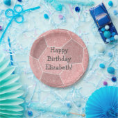 Assiettes En Carton fête d'anniversaire de football féminin rose (Fête)