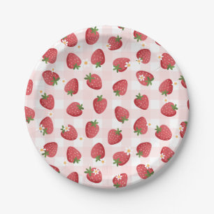 Assiettes En Carton Fête d'anniversaire de fraises