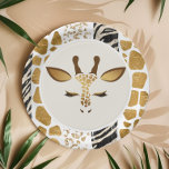 Assiettes En Carton Fête d'anniversaire de girafe safari sauvage<br><div class="desc">Fête d'anniversaire de girafe sauvage Papier Plaques Correspondances articles disponibles.</div>