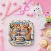 Assiettes En Carton Fête d'anniversaire de Hamsters (Fête)