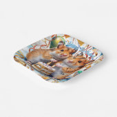 Assiettes En Carton Fête d'anniversaire de Hamsters (Angulaire)