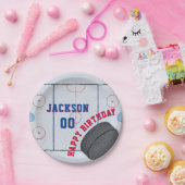 Assiettes En Carton Fête d'anniversaire de hockey sur glace (Fête)