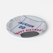 Assiettes En Carton Fête d'anniversaire de hockey sur glace (Angle)