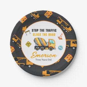 Assiettes En Carton Fête d'anniversaire de la construction