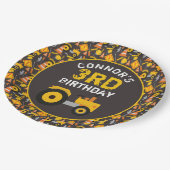 Assiettes En Carton Fête d'anniversaire de la construction (Angle)