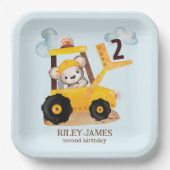 Assiettes En Carton Fête d'anniversaire de la construction (Recto)