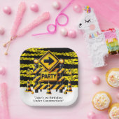 Assiettes En Carton Fête d'anniversaire de la construction (Fête)