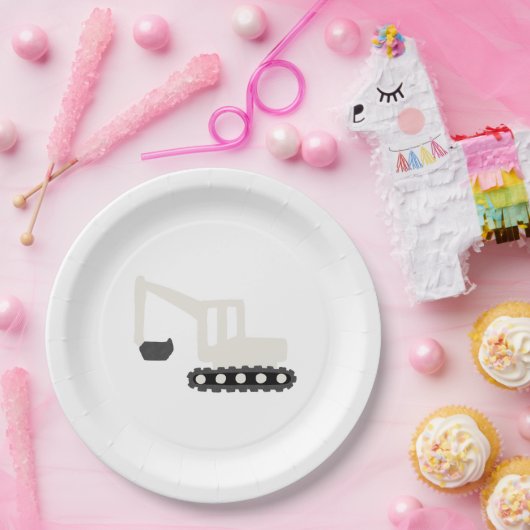 Assiettes En Carton Fête d'anniversaire de la construction de Digger P (Fête)