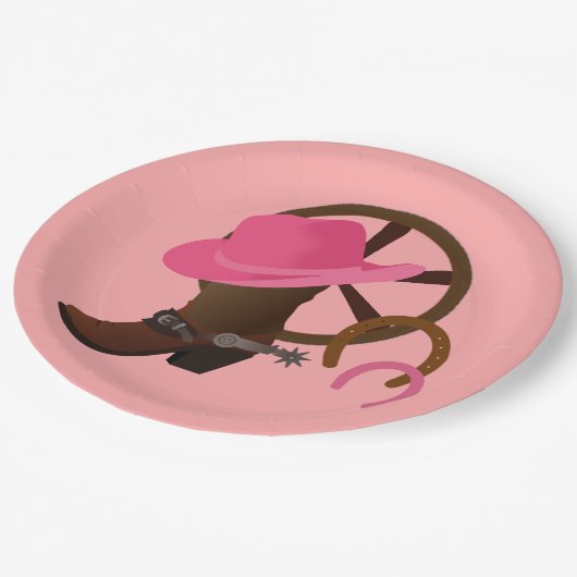 Assiettes En Carton Fête d'anniversaire de la fille (Angle)