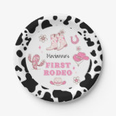 Assiettes En Carton Fête d'anniversaire de la fille Rodéo First (Devant)