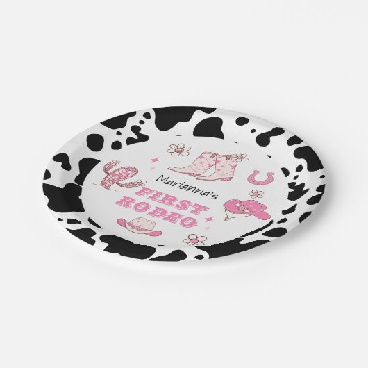 Assiettes En Carton Fête d'anniversaire de la fille Rodéo First (Angle)