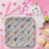 Assiettes En Carton Fête d'anniversaire de la guitare (Fête)