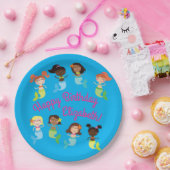 Assiettes En Carton Fête d'anniversaire de la sirène (Fête)