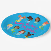 Assiettes En Carton Fête d'anniversaire de la sirène (Angle)