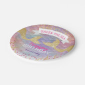 Assiettes En Carton Fête d'anniversaire de la sirène colorée (Angle)
