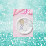 Assiettes En Carton Fête d'anniversaire de la sirène personnalisée<br><div class="desc">Plaque de papier de fête d'anniversaire personnalisée de la sirène</div>