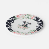 Assiettes En Carton Fête d'anniversaire de la vache rose (Angle)