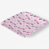 Assiettes En Carton Fête d'anniversaire de la voiture rose fille (Angulaire)