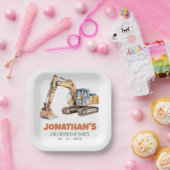 Assiettes En Carton Fête d'anniversaire de l'excavatrice du véhicule d (Fête)
