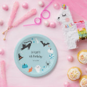 Assiettes En Carton Fête d'anniversaire de l'Halloween bleu (Fête)