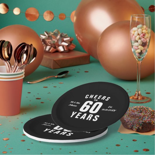 Assiettes En Carton Fête d'anniversaire de mariage de coutume (Multi)