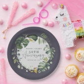 Assiettes En Carton Fête d'anniversaire de mariage de feuillage (Fête)