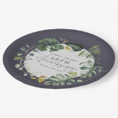 Assiettes En Carton Fête d'anniversaire de mariage de feuillage (Angle)