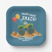 Assiettes En Carton Fête d'anniversaire de Monster Truck (Recto)