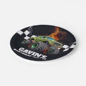 Assiettes En Carton Fête d'anniversaire de Monster Truck personnalisée (Angle)