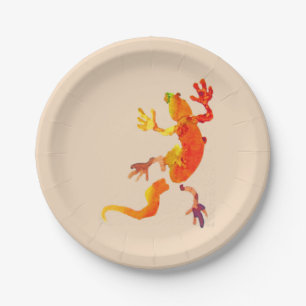 Assiettes En Carton Fête d'anniversaire de nature de faune de lézard