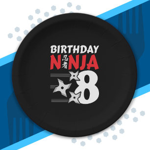Assiettes En Carton Fête d'anniversaire de Ninja - Ninja d'anniversair