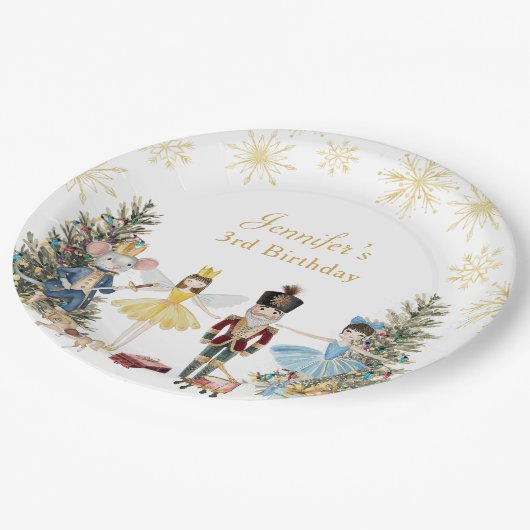 Assiettes En Carton Fête d'anniversaire de Nutcracker (Angle)