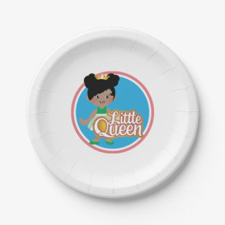 Assiettes En Carton Fête d'anniversaire de petite fille. Little Queen 