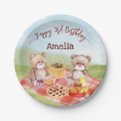 Assiettes En Carton fête d'anniversaire de pique-nique nounours person (Devant)