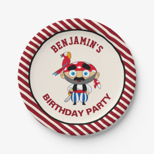 Assiettes En Carton Fête d'anniversaire de pirates enfants mignons